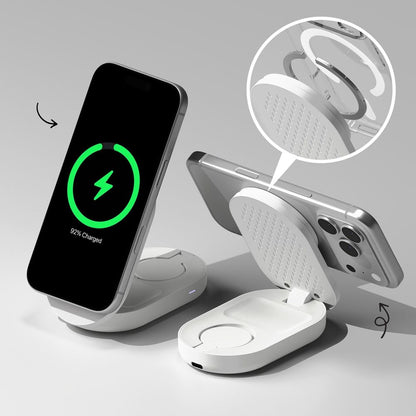 Ringke QI2.2 25W 3in1 Magnetic MagSafe Inductive Charger - White_3