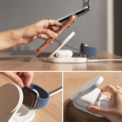 Ringke QI2.2 25W 3in1 Magnetic MagSafe Inductive Charger - White_4