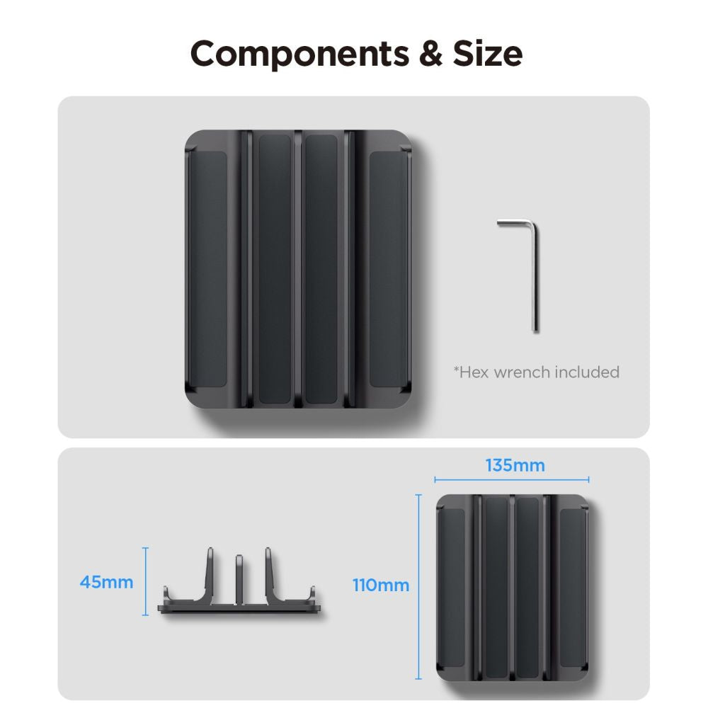 Spigen LD208S4 Desk Organizer for Laptops, Tablets, Smartphones, Keyboards - Gray_10