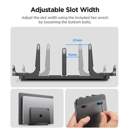 Spigen LD208S4 Desk Organizer for Laptops, Tablets, Smartphones, Keyboards - Gray_7
