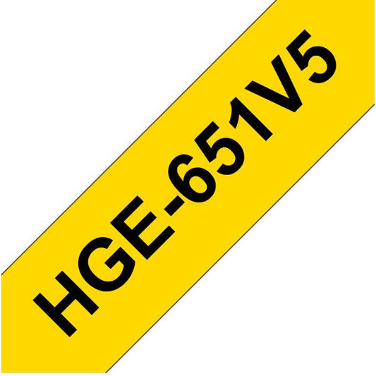 HGE651V5 NASTRO HG DA 24MM NERO GIALLO (CONSENTE VELOCITÃƒâ‚¬ DI STAMPA 80 MM/S    RISOLUZIONE 360X7_0