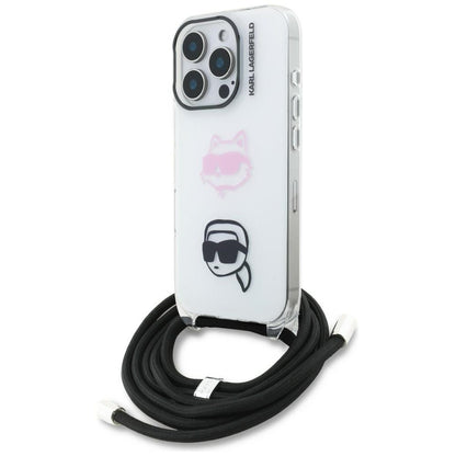 Karl Lagerfeld IML Crossbody Karl&amp;Choupette Head Case for iPhone 16 Pro - White_0