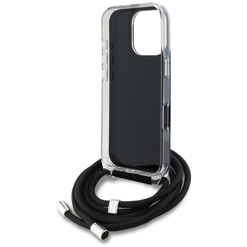 Karl Lagerfeld IML Crossbody Karl&amp;Choupette Head Case for iPhone 16 Pro Max - Black_5