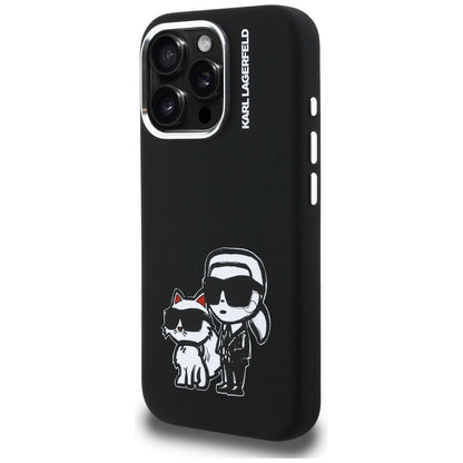 Karl Lagerfeld Silicone Karl&amp;Choupette Sketch MagSafe Case for iPhone 16 Pro Max - Black_1