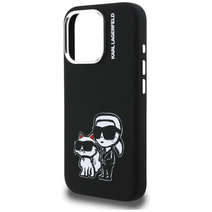 Karl Lagerfeld Silicone Karl&amp;Choupette Sketch MagSafe Case for iPhone 16 Pro Max - Black_5