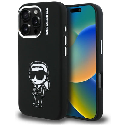 Karl Lagerfeld Silicone Karl Sketch MagSafe Case for iPhone 16 Pro - Black_0