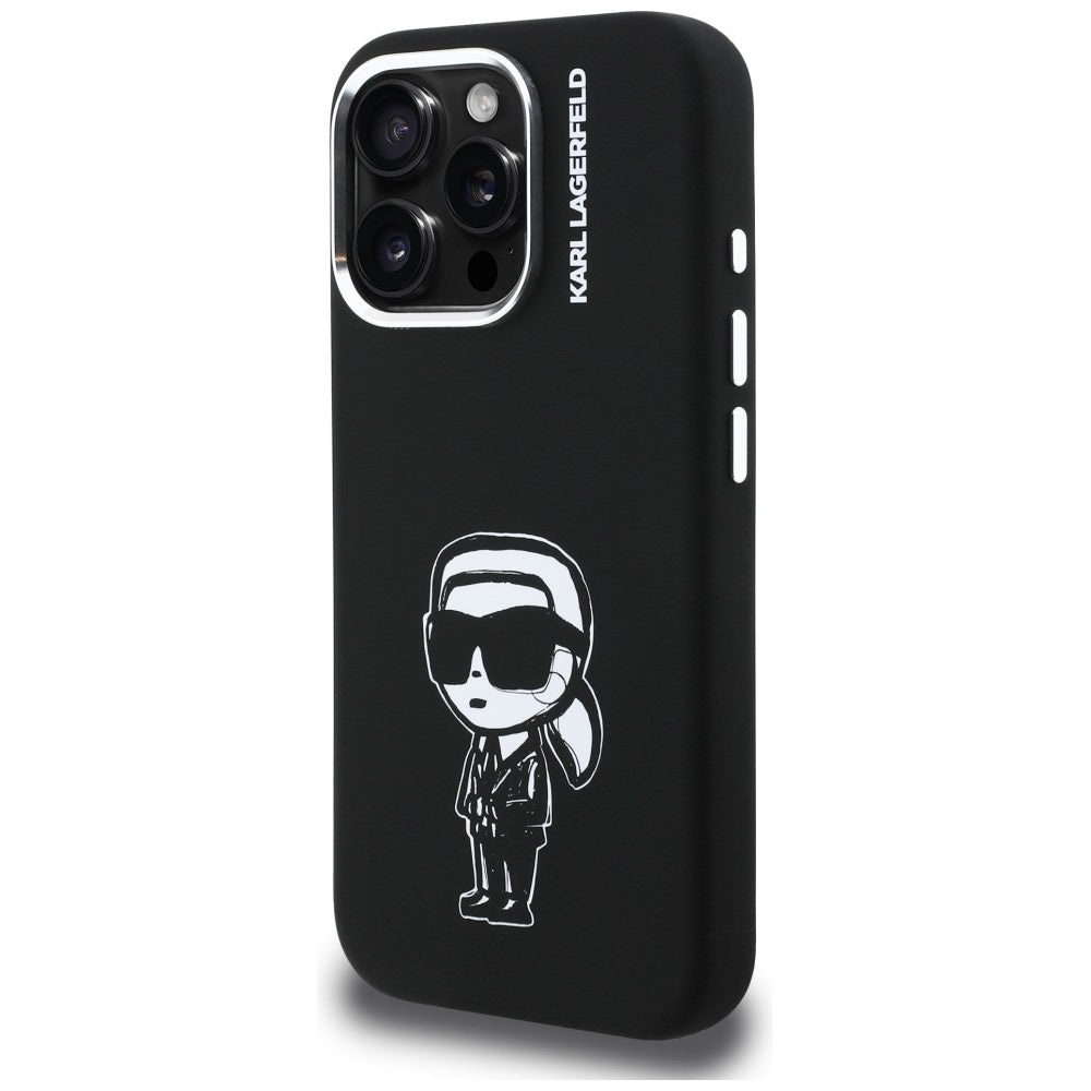 Karl Lagerfeld Silicone Karl Sketch MagSafe Case for iPhone 16 Pro - Black_1