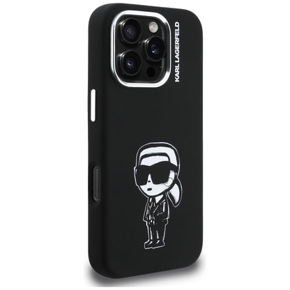 Karl Lagerfeld Silicone Karl Sketch MagSafe Case for iPhone 16 Pro - Black_3