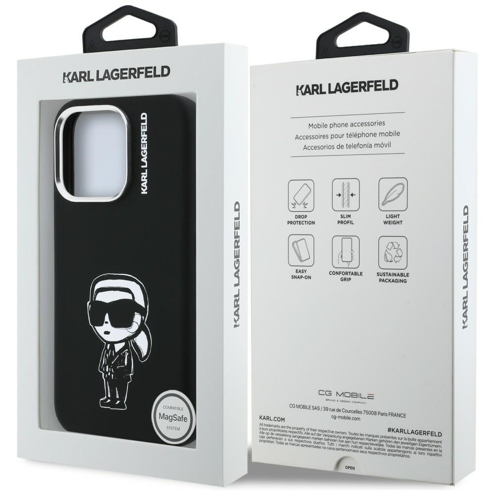 Karl Lagerfeld Silicone Karl Sketch MagSafe Case for iPhone 16 Pro - Black_7