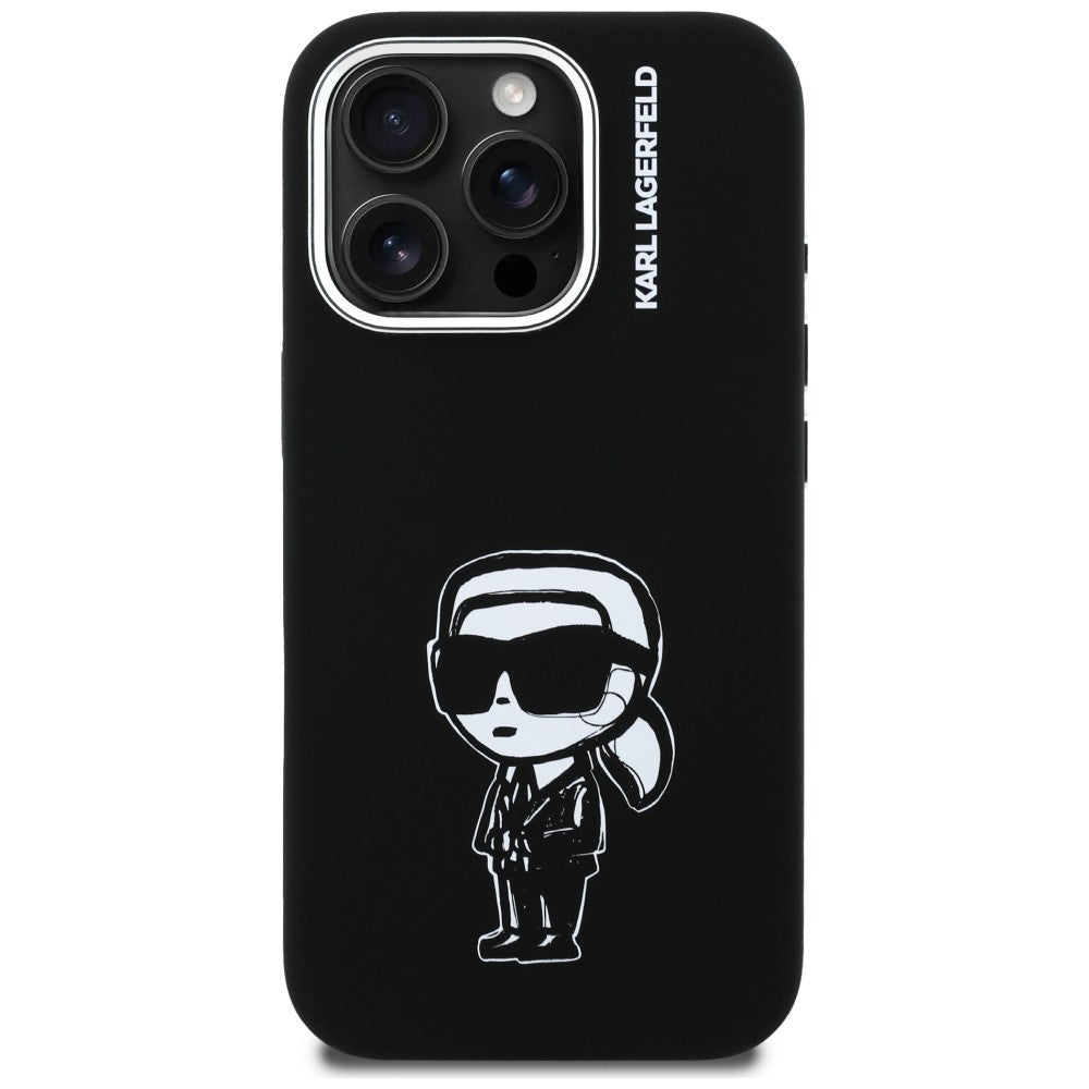 Karl Lagerfeld Silicone Karl Sketch MagSafe Case for iPhone 16 Pro Max - Black_2