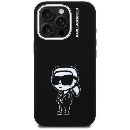 Karl Lagerfeld Silicone Karl Sketch MagSafe Case for iPhone 16 Pro Max - Black_2