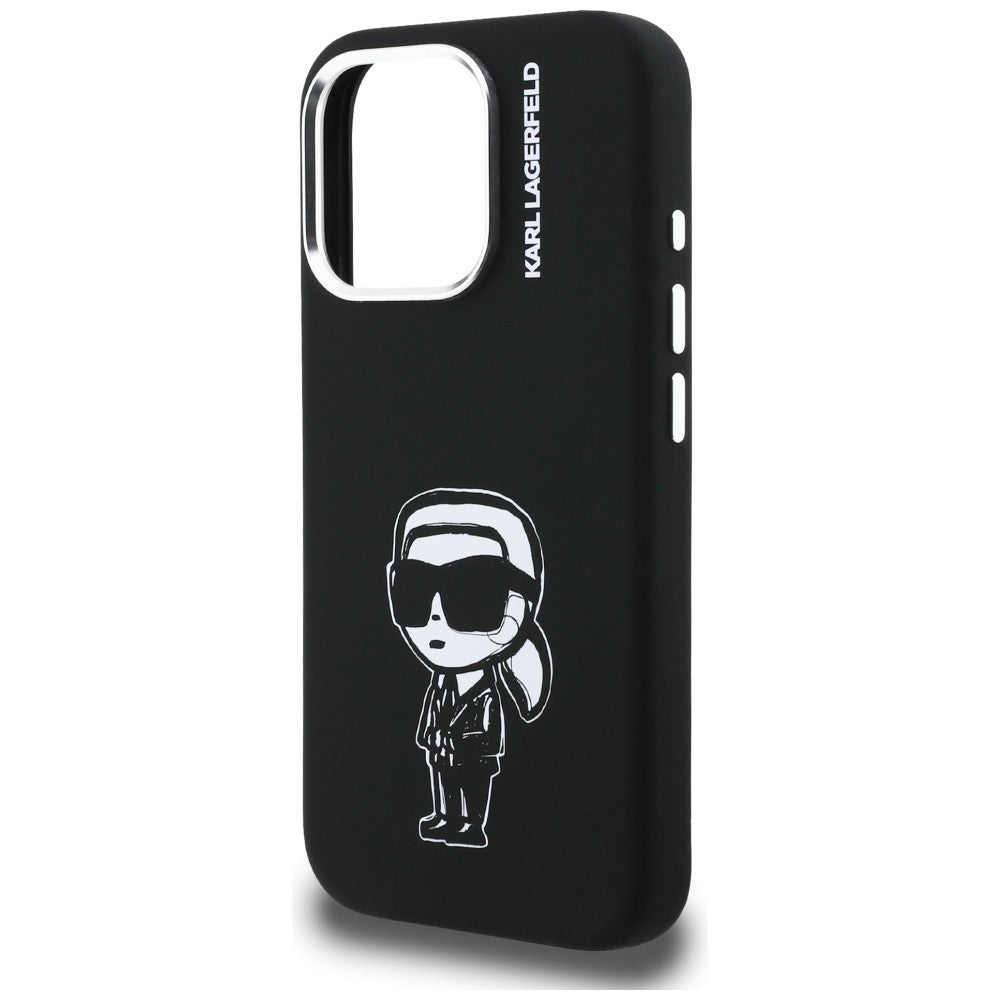 Karl Lagerfeld Silicone Karl Sketch MagSafe Case for iPhone 16 Pro Max - Black_5