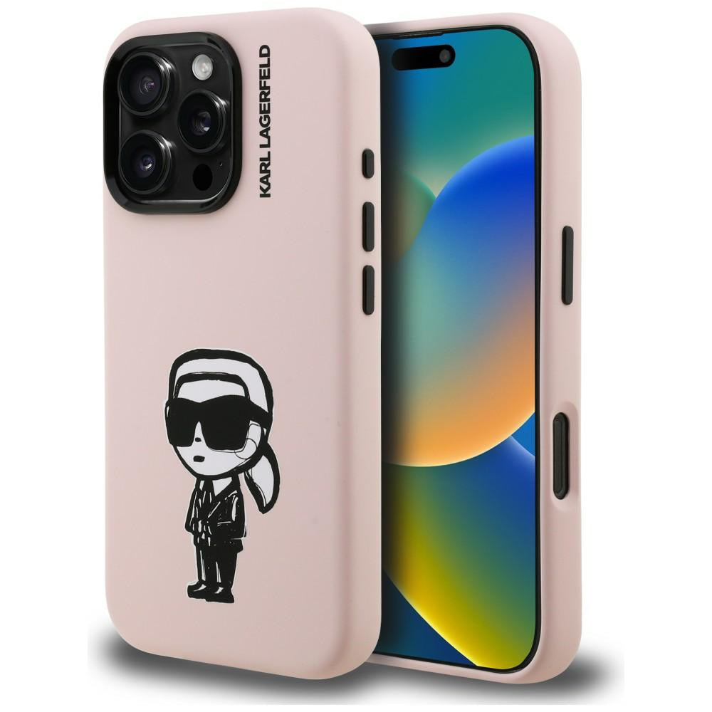 Karl Lagerfeld Silicone Karl Sketch MagSafe Case for iPhone 16 Pro Max - Pink_0