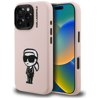 Karl Lagerfeld Silicone Karl Sketch MagSafe Case for iPhone 16 Pro Max - Pink_0