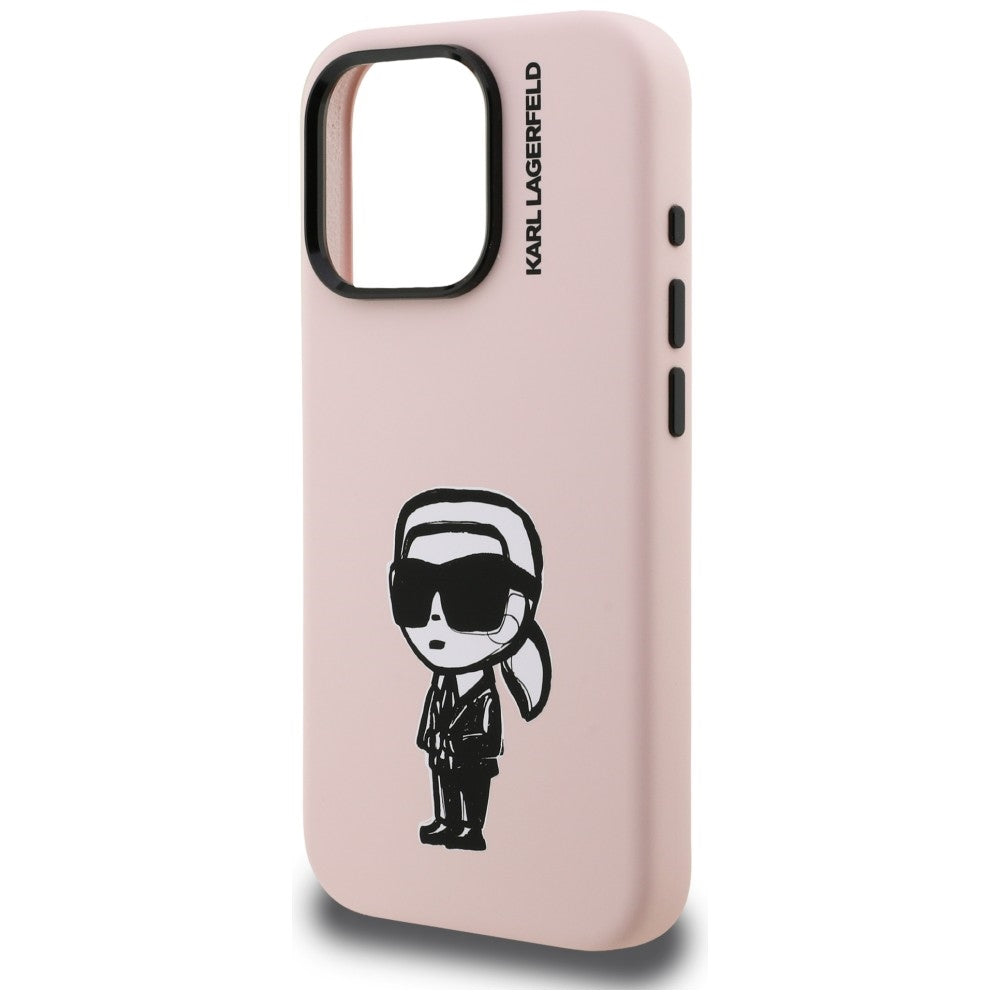 Karl Lagerfeld Silicone Karl Sketch MagSafe Case for iPhone 16 Pro Max - Pink_5