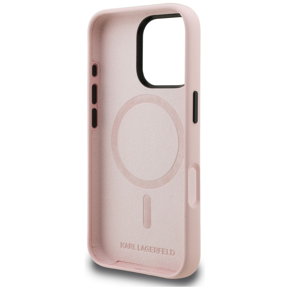 Karl Lagerfeld Silicone Karl Sketch MagSafe Case for iPhone 16 Pro Max - Pink_6