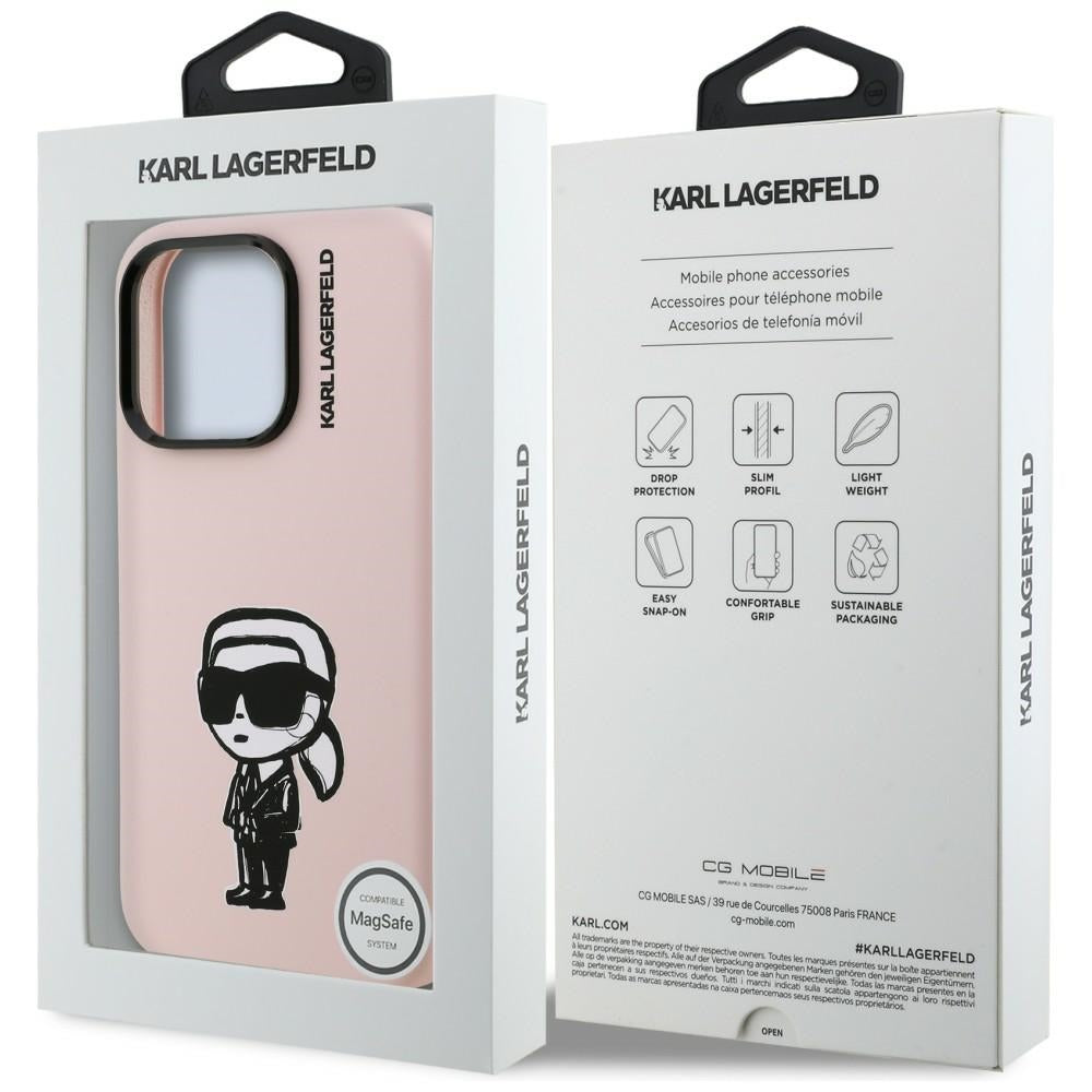 Karl Lagerfeld Silicone Karl Sketch MagSafe Case for iPhone 16 Pro Max - Pink_7