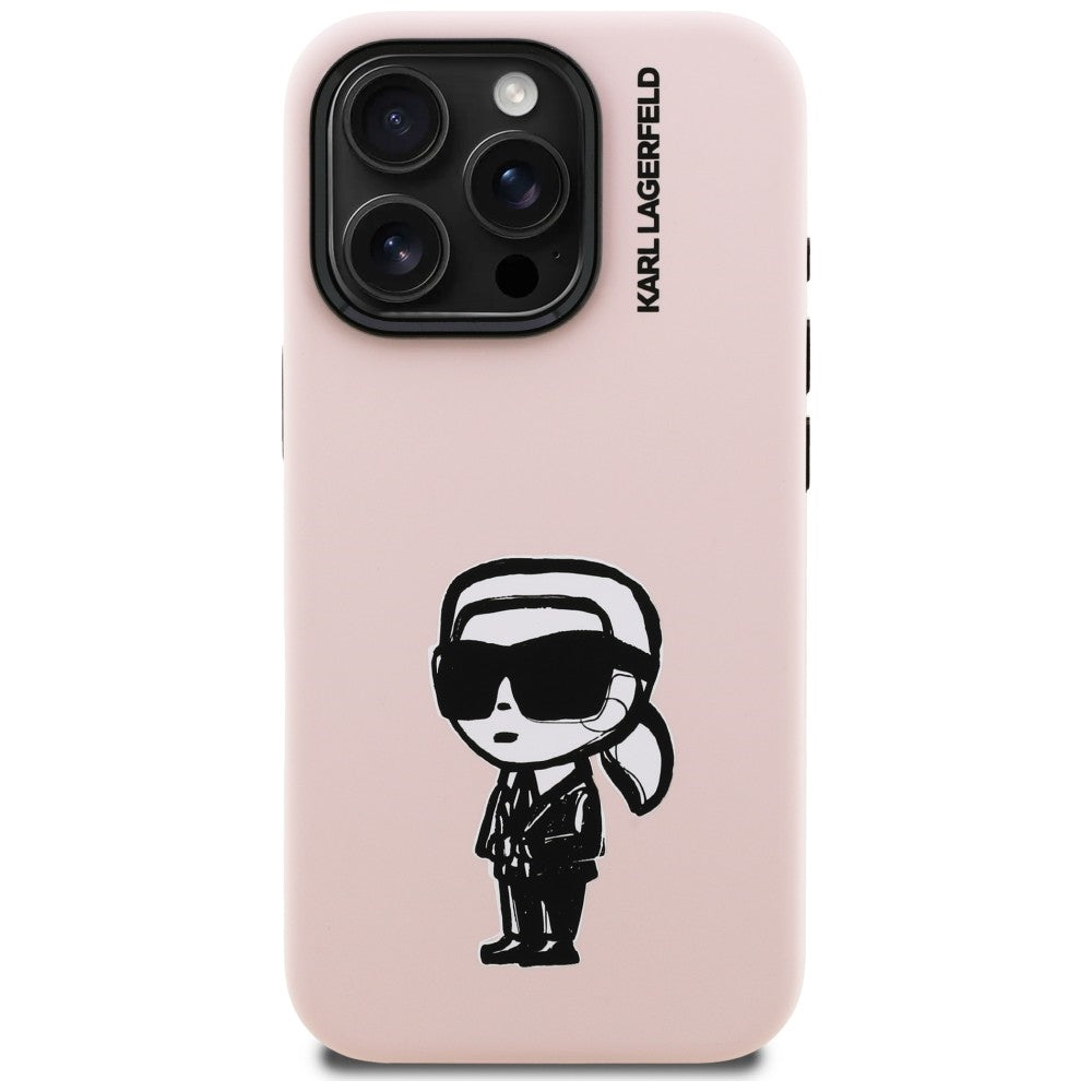 Karl Lagerfeld Silicone Karl Sketch MagSafe Case for iPhone 16 Pro - Pink_2