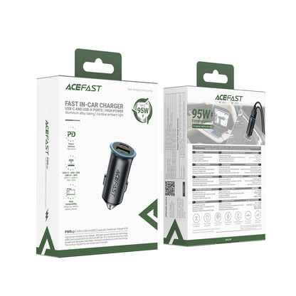 Acefast B16 95W USB-A + USB-C Car Charger - Gray_6