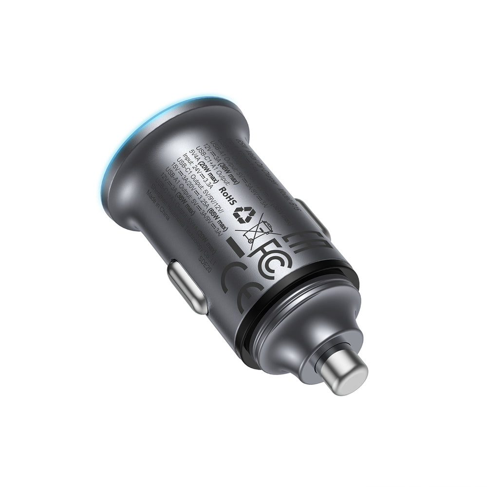 Car Charger Acefast B15, 65W, 3.25A, 1 X USB-A - 1 x USB-C, Grey_2