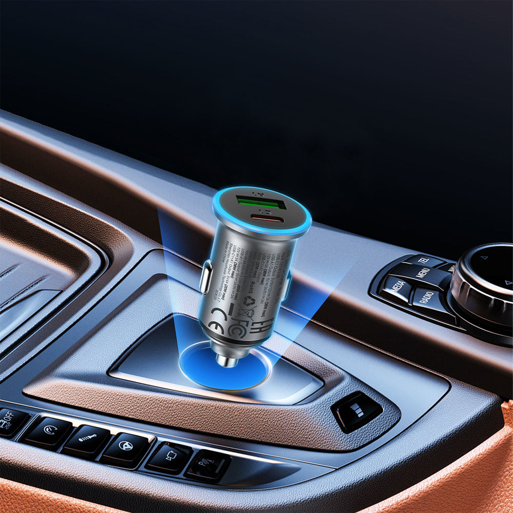 Car Charger Acefast B15, 65W, 3.25A, 1 X USB-A - 1 x USB-C, Grey_4