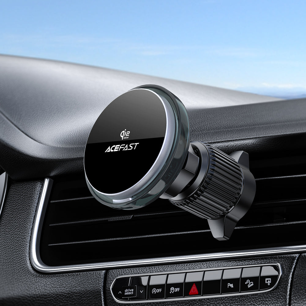 Acefast D61 Magnetic Car Air Vent Holder with Qi2 25W Wireless Charging - Gray_7