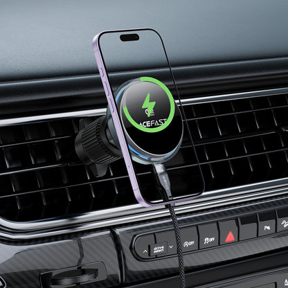 Acefast D61 Magnetic Car Air Vent Holder with Qi2 25W Wireless Charging - Gray_8