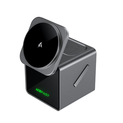 Acefast E34 22.5W 3-in-1 inductive charger with built-in cable for smartphone and smartwatch - gray_0