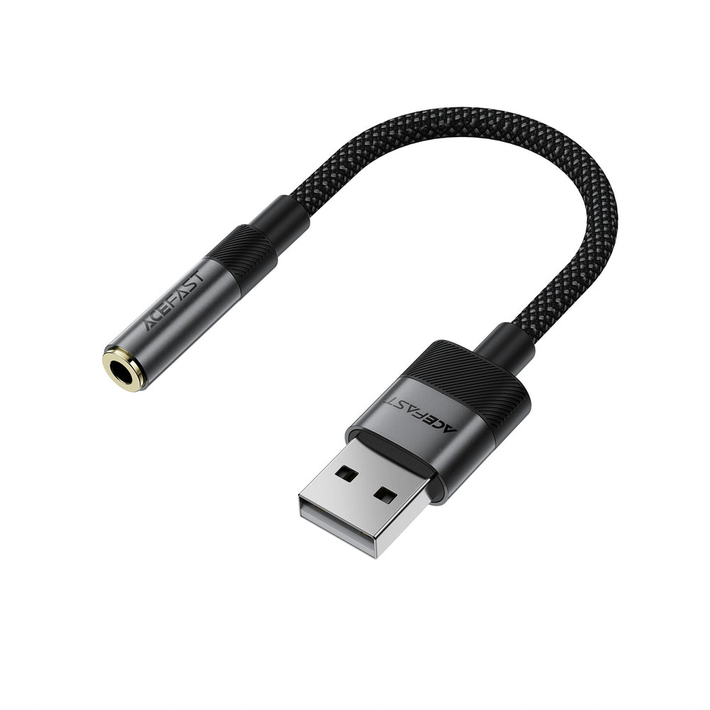 Audio Adapter Acefast J13, USB-A - 3.5mm, Black _0