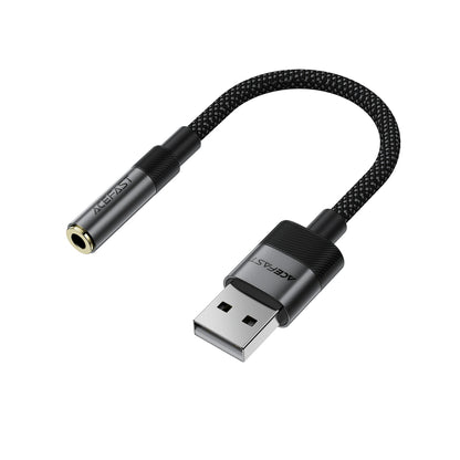 Audio Adapter Acefast J13, USB-A - 3.5mm, Black _0