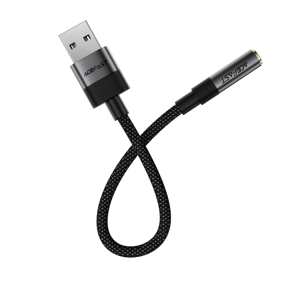 Audio Adapter Acefast J13, USB-A - 3.5mm, Black _2