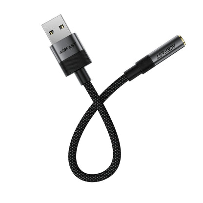 Audio Adapter Acefast J13, USB-A - 3.5mm, Black _2
