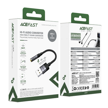 Audio Adapter Acefast J13, USB-A - 3.5mm, Black _4