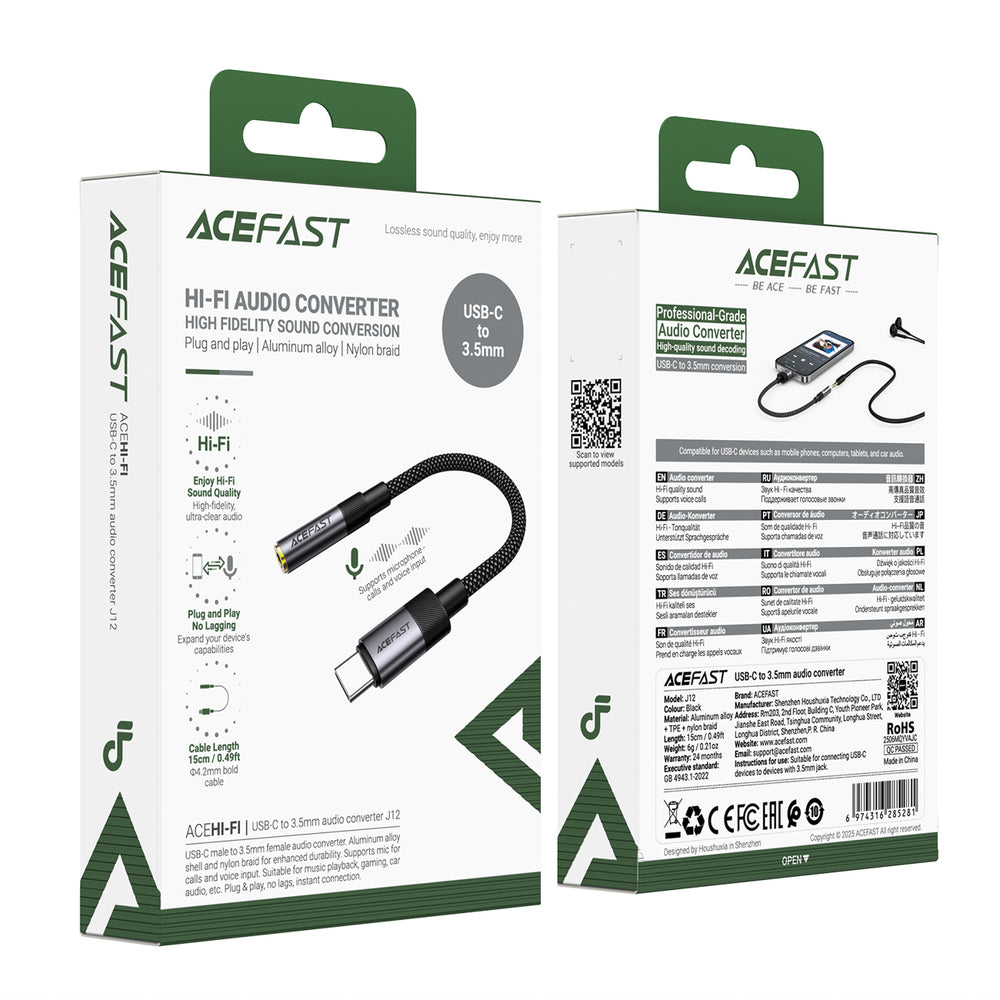 USB-C to 3.5mm Audio Adapter Acefast J12, Black_4
