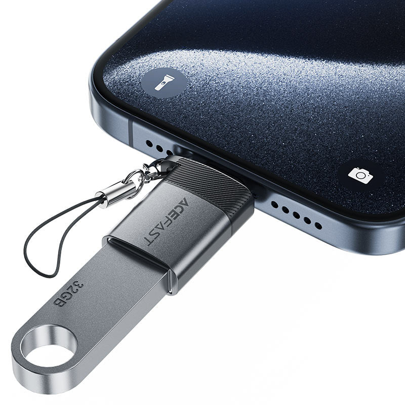 USB-C to USB-A OTG Adapter Acefast J7, Grey_2