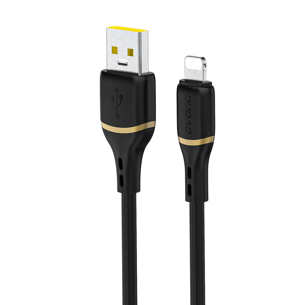 Dudao L25L 30W USB-A - Lightning Cable with Soft Silicone Braid Lightning 1m - Black_0