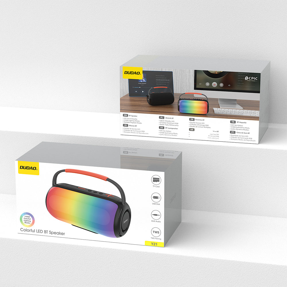 Dudao Y21 Wireless Speaker with RGB Backlight Bluetooth 5.3 - Black_9