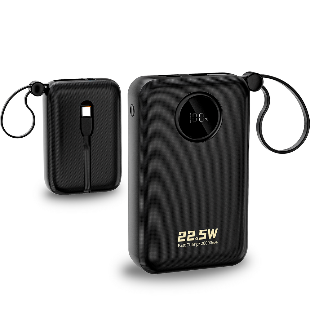 Dudao K14+ Powerbank 20000mAh 22.5W USB-C / USB-A / Built-in Lightning and USB-C Cables - Black_5