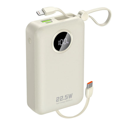 Dudao K14+ Powerbank 20000mAh 22.5W USB-C / USB-A / Built-in Lightning and USB-C Cables - White_0