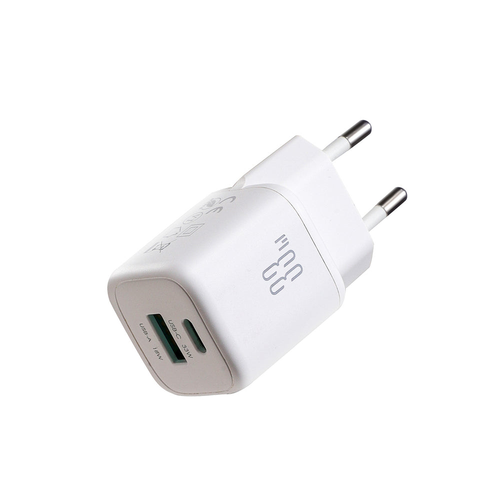 Joyroom JR-TG7 33W USB-A + USB-C Wall Charger with 60W USB-C to USB-C 1m Cable - White_1