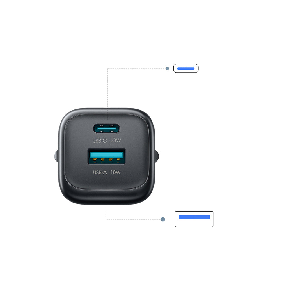 Joyroom JR-TG7 33W USB-A + USB-C Wall Charger with 60W USB-C to USB-C 1m Cable - Black_10
