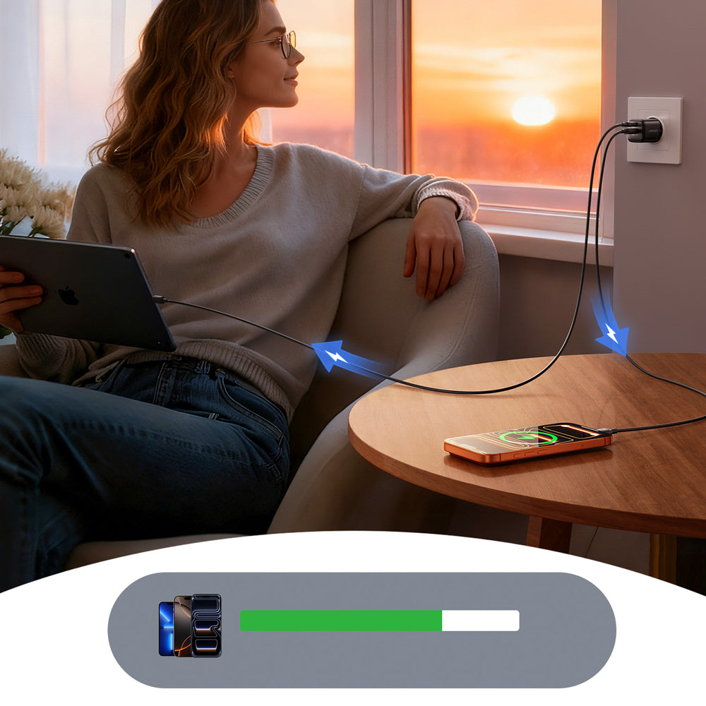 Joyroom JR-TG7 33W USB-A + USB-C Wall Charger with 60W USB-C to USB-C 1m Cable - Black_13