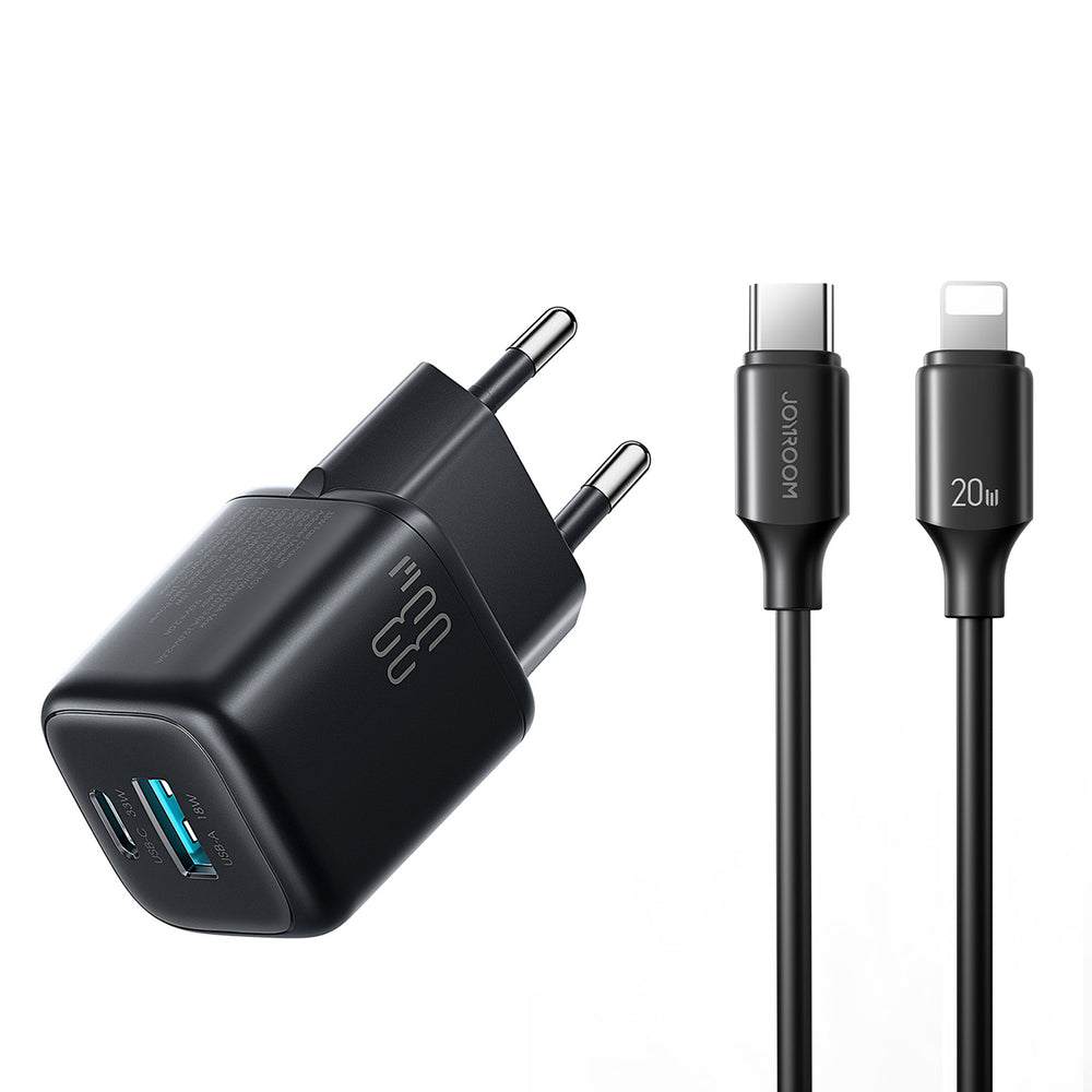 Joyroom JR-TG7 33W USB-A + USB-C wall charger with 30W USB-C - Lightning 1m cable - black_0