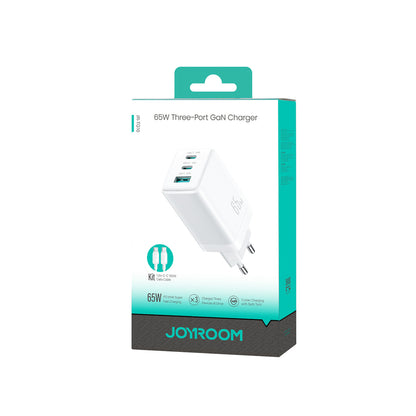 Joyroom JR-TG10 65W GaN 2x USB-C + USB-A wall charger with 65W USB-C - USB-C 1.2m cable - white_6