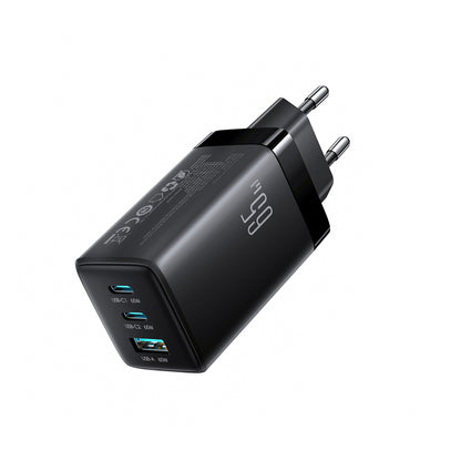 Wall Charger Joyroom JR-TG10, 65W, 3.25A, 1 x USB-A - 2 x USB-C, with USB-C Cable, Black _1