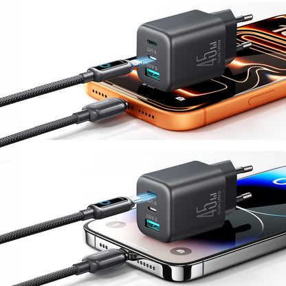 Joyroom JR-TO1 GaN 45 USB-C Lightning USB-A Wall Charger - Black_9