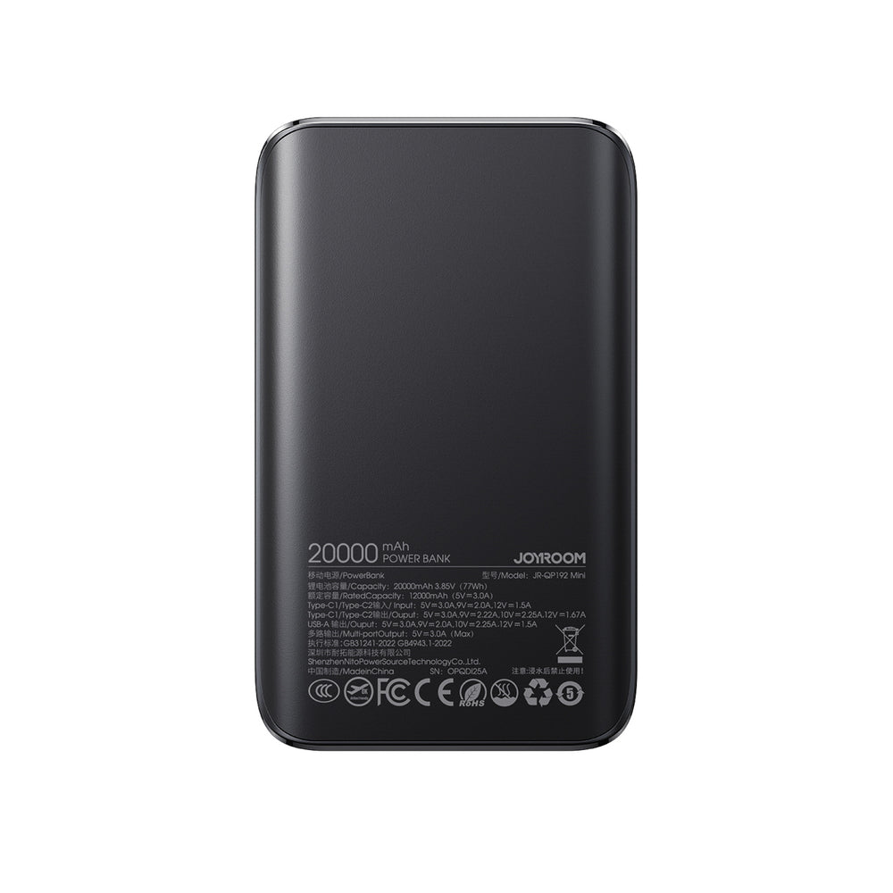 Joyroom JR-QP192 Star Series Mini 20000mAh 22.5W Powerbank with Digital Display - Black_2