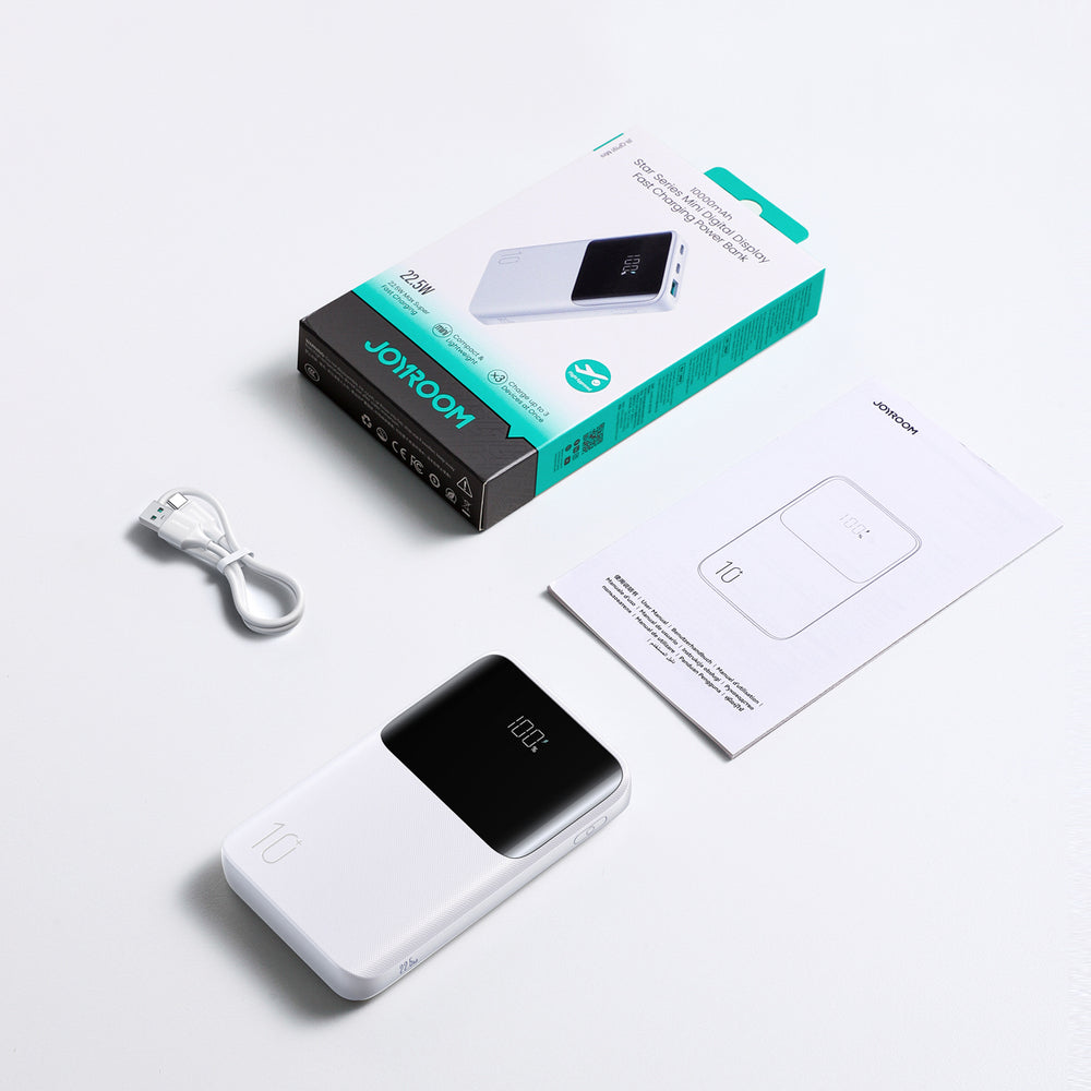 Joyroom JR-QP191 Star Series Mini 10000mAh 22.5W Powerbank with Digital Display - White_1