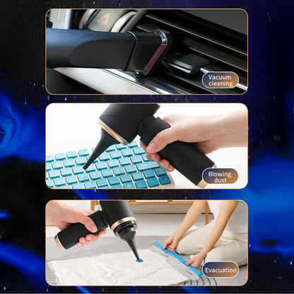 Mini Foldable Handheld Car Vacuum Cleaner with Blower Function - Black_2