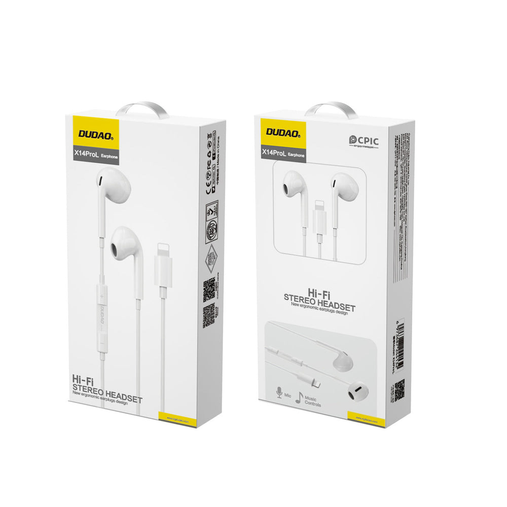 Dudao X14PROL-W1 Lightning In-Ear Headphones - White_3